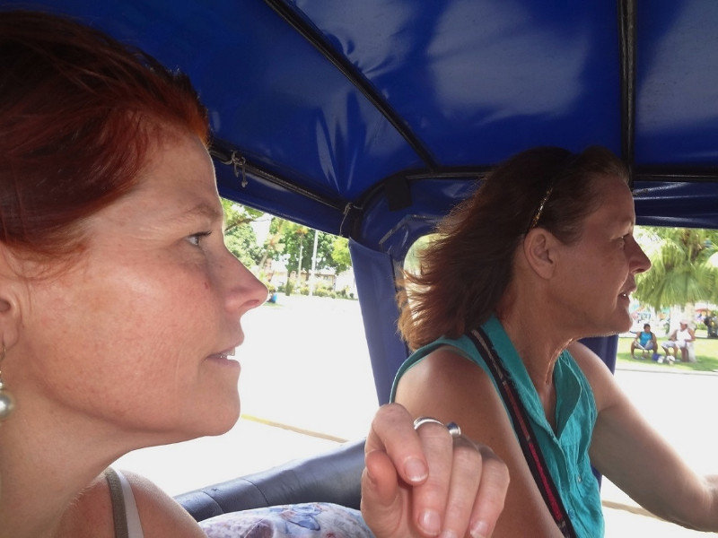 Claire and I in mototaxi