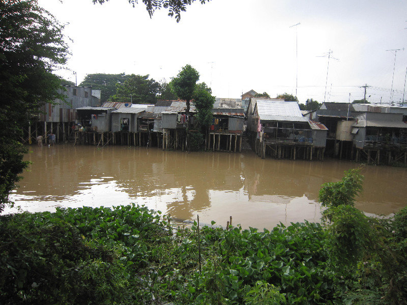 Houses at the side of the Mekong