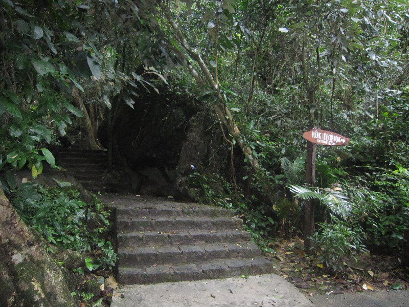 Stairway to the entrance of the cave