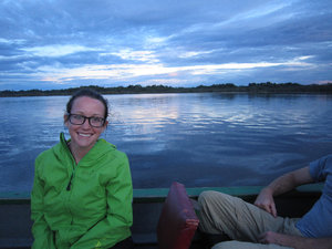 Boat trip searching for pink river dolphins and watching the sun set