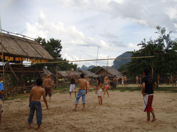 Volleyball Game, Vang Vieng