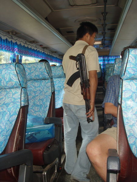 Bus Guard, Luang Prabang-Phonsavan