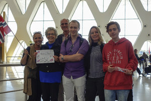 The family at Marrakesh Airport
