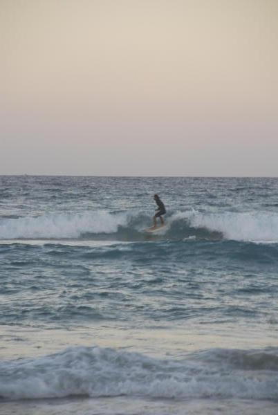Sunset surfing at Noosa