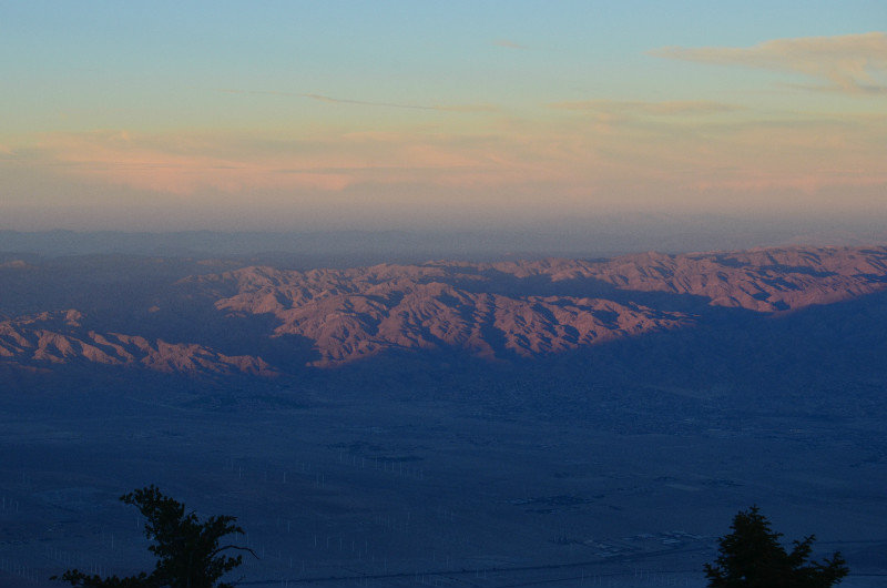 Sunset at the top of the aerial tramway