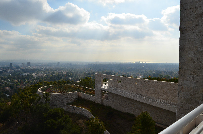 View of Los Angeles and the gardens at the Getty in Los Angeles