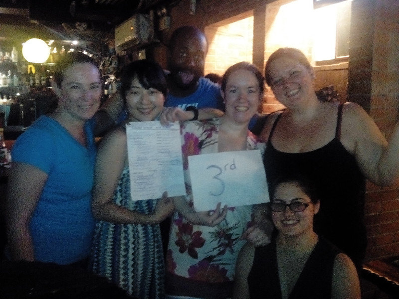We finally placed somewhere at quiz night - 1st place on disney round