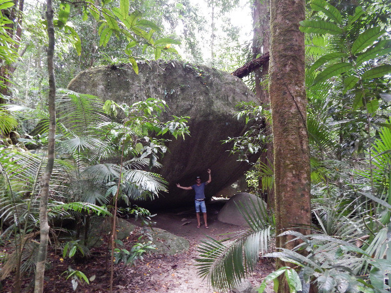 Some massive rock in the middle of the rain forest