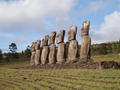Moai at the Ahu Akivi site