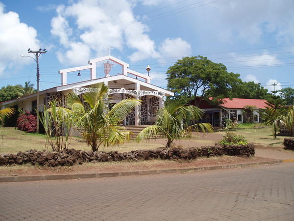The church in Hanga Roa