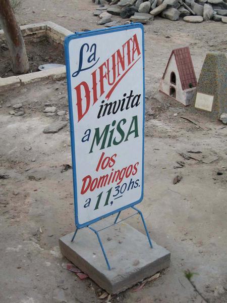 La Difunta invites you to mass