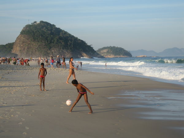 Football on Copacabana beach