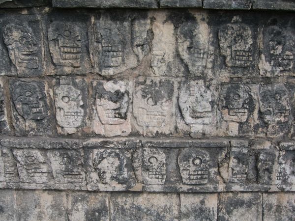 Tzompantli or Platform of the Skulls, Chichen Itza