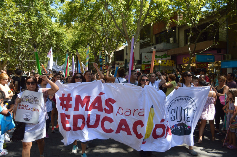 Teachers marching
