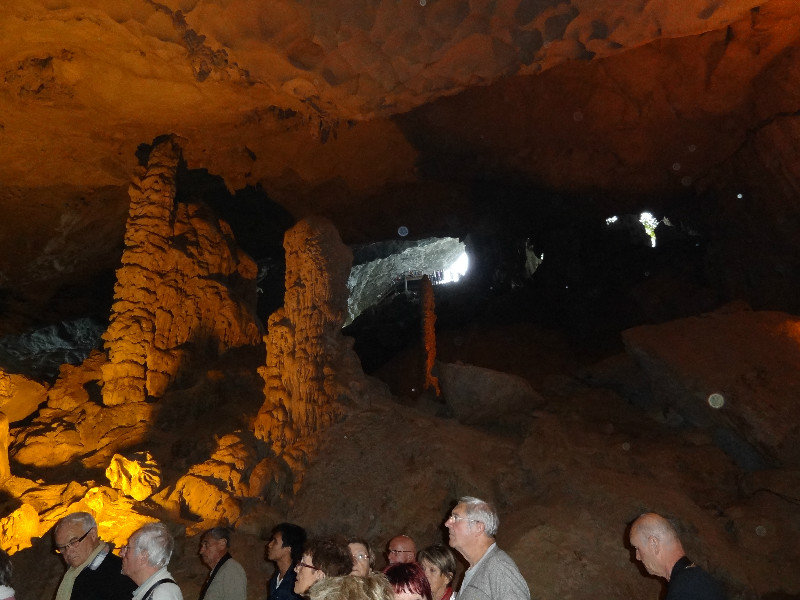 Inside cave