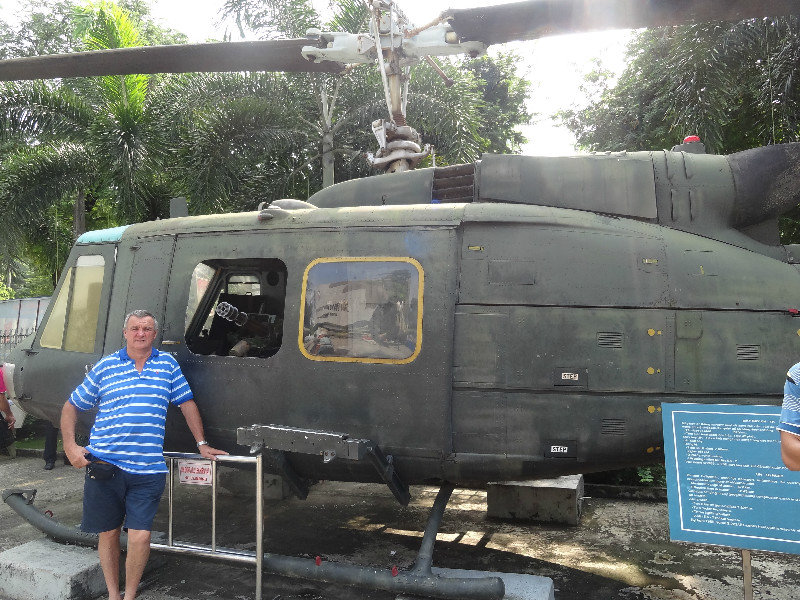 Huey helicopter with machine gun