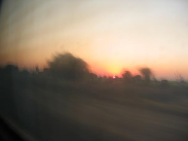 Sun rising enroute to Jodhpur