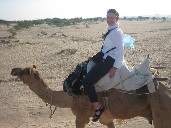 Elli on a Camel in the Thar Desert