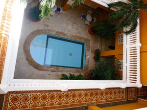 Cartagena- Original pool in courtyard of apartment 