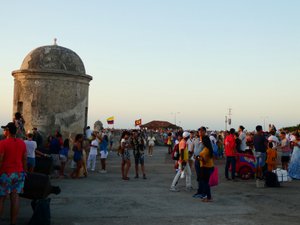 Cartagena - old town wall, gathering place for sunsets