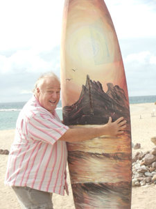 Walter with Teta's Surf Board - Dec. 2013