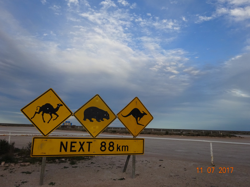 Signs on entering the Nullabor Plain