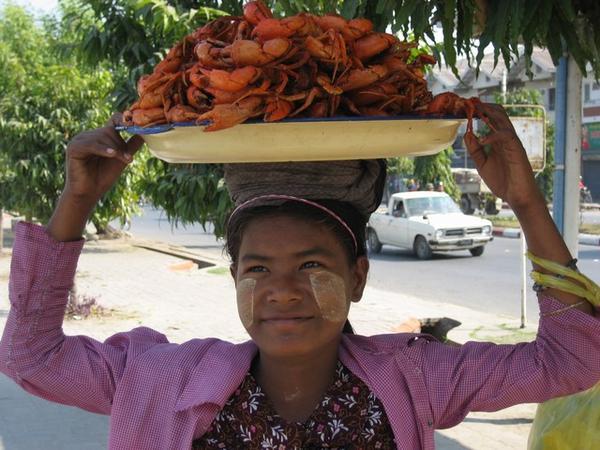 Crab seller in Mandalay