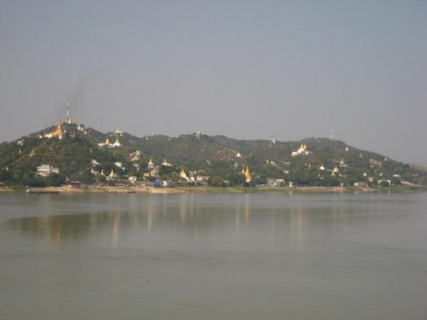 Temple-rama - the view across the river looking at Sagaing