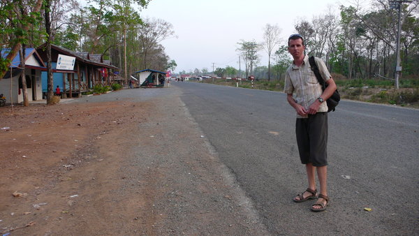 At the desolate Cambodia - Laos Border Crossing