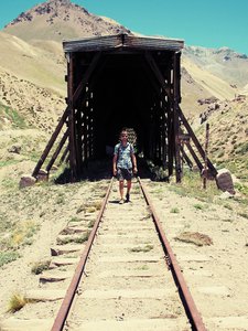 Walking down the railway from Aconcagua