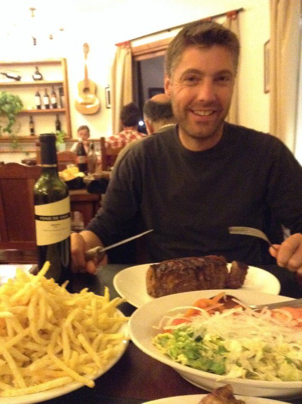 Ross enjoys an Argentinian birthday meat feast
