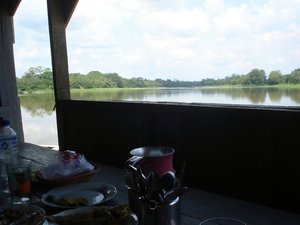 Lunch in a floating hut