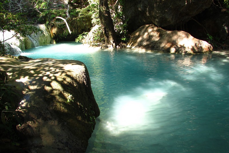 One of the waterfalls at the Erawan National Park