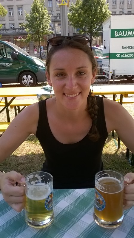 Liz enjoying the Berlin Beer Festival