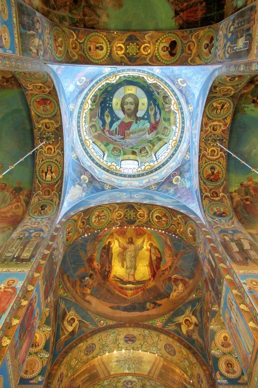 Colourful mosaics inside the Resurrection Church in Saint Petersburg
