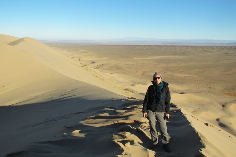 At the top of the largest sand dune around. It was a very tough climb! 