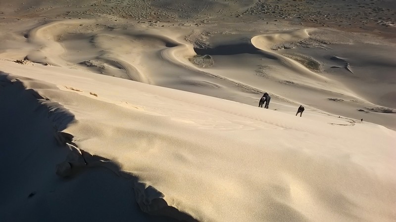 Crawling up the dunes