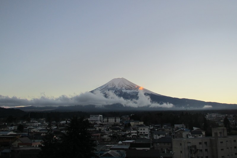 Fuji looms over town 