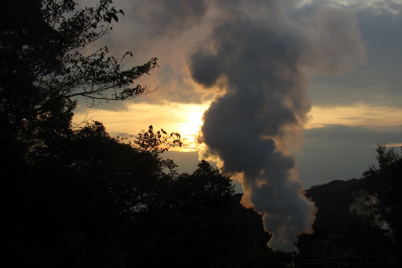 Steam rising from the ground in Kirishima National Park