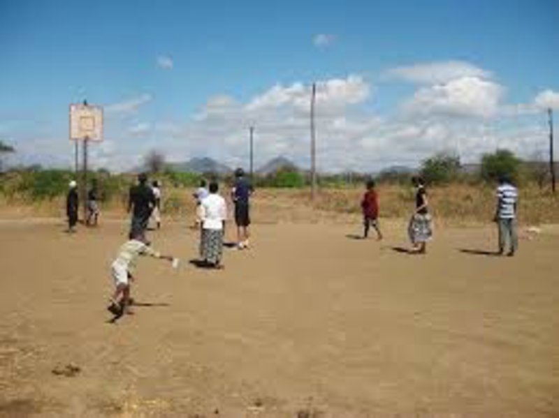 Local kids playing basketball 