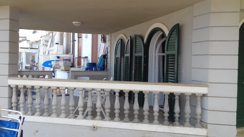 Close up of the balcony where Montalbano usually eats his meals