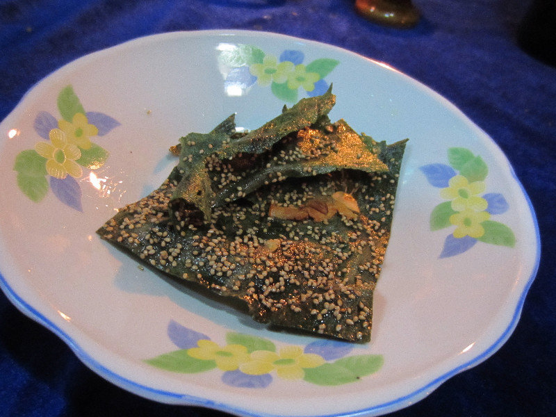 seaweed from the Mekong at dinner