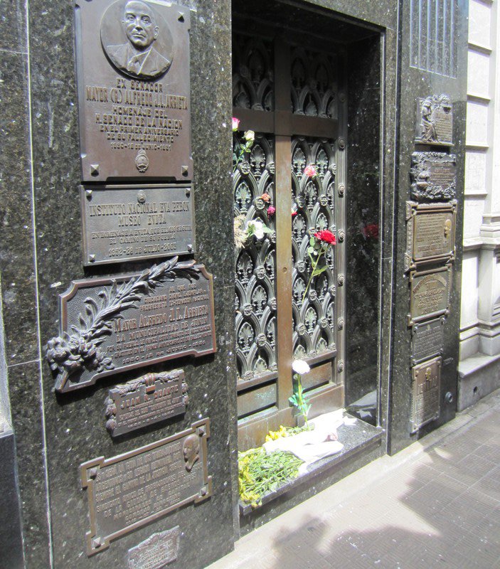 Eva Peron's tomb in Recoleta cemetery
