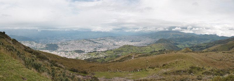 View of Quito from the top of the Teleferiqo.