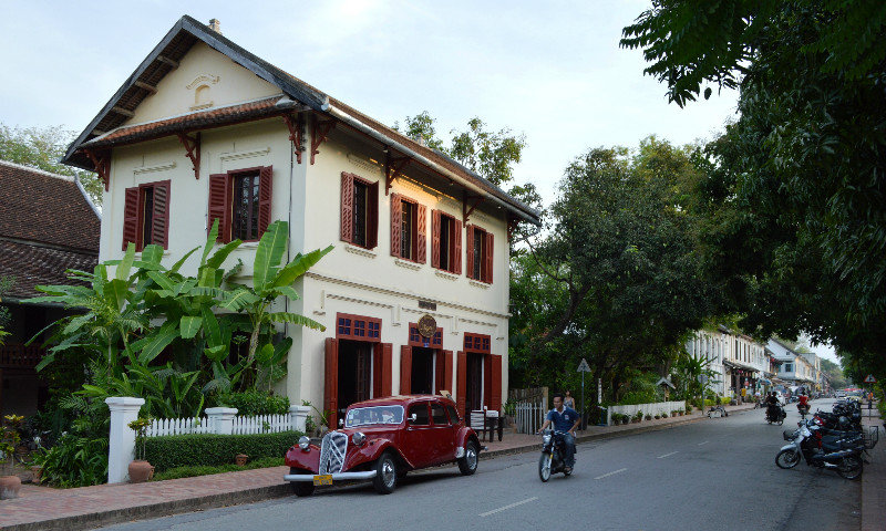 French colonial building in downtown Luang Prabang