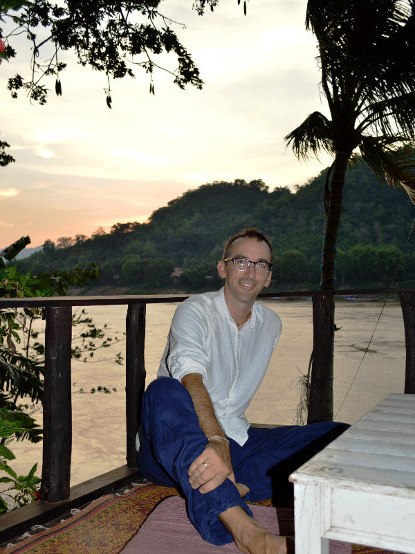 Our dinner patio over the Mekong River