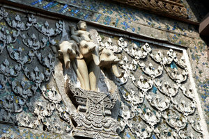 Three-headed elephant (Erawan) relief on Wat Pa Houak
