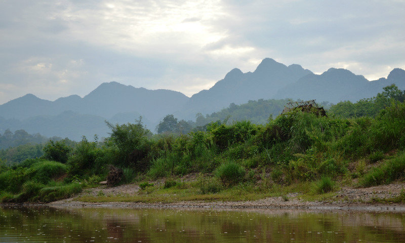 Nam Khan River and the Laotian mountains