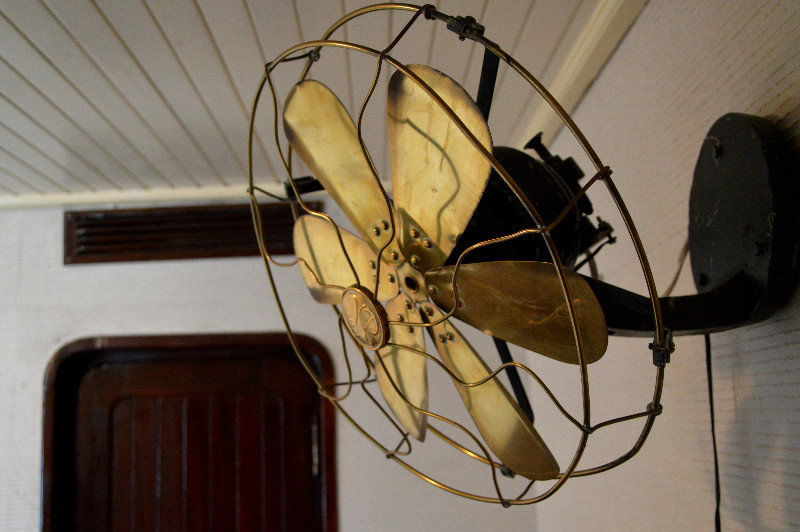 Antique fan in cabin