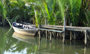 Canoe in the Thu Bồn River Delta